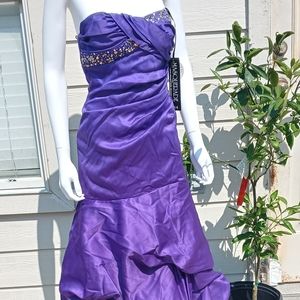 Deep Royal Purple Satiny Babydoll Dress,  size 3 /4
